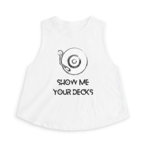 Show Me Your Decks: Fem Crop Top - White